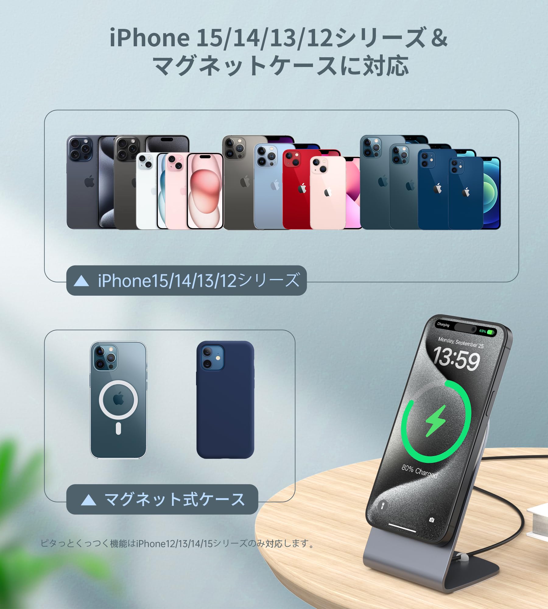 Amazon.co.jp: ワイヤレス充電器 マグネット式 magsafe充電器 iPhone